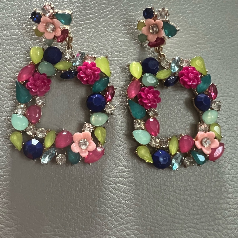 Floral Multicolor Statement Earrings